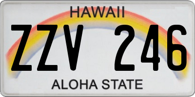 HI license plate ZZV246