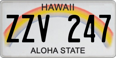 HI license plate ZZV247