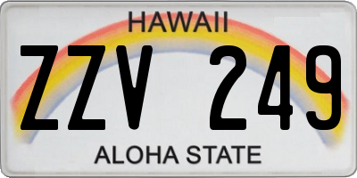 HI license plate ZZV249