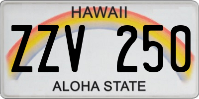 HI license plate ZZV250