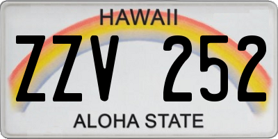 HI license plate ZZV252