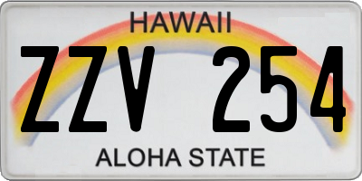 HI license plate ZZV254