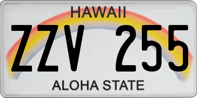 HI license plate ZZV255