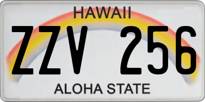 HI license plate ZZV256