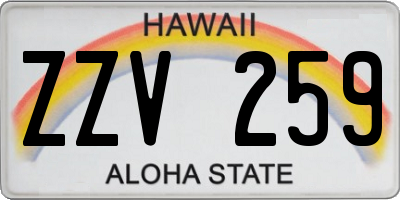 HI license plate ZZV259