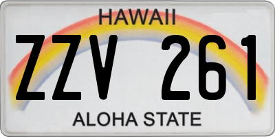 HI license plate ZZV261