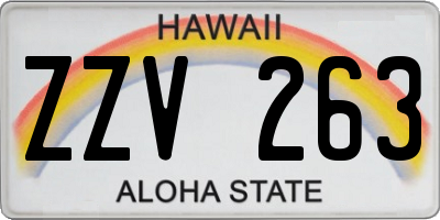 HI license plate ZZV263