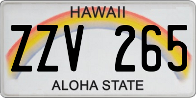 HI license plate ZZV265