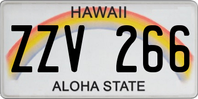 HI license plate ZZV266