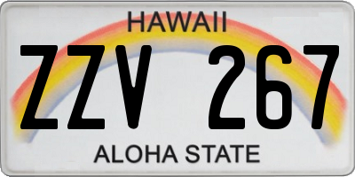 HI license plate ZZV267