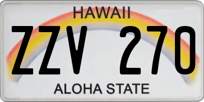 HI license plate ZZV270