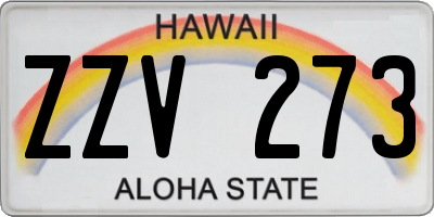 HI license plate ZZV273