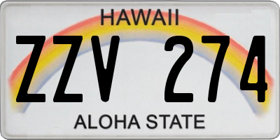 HI license plate ZZV274