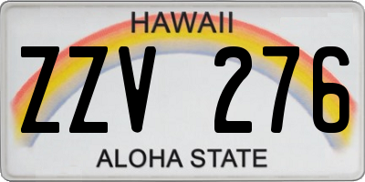 HI license plate ZZV276