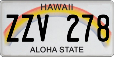 HI license plate ZZV278