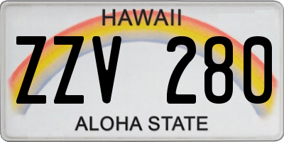 HI license plate ZZV280