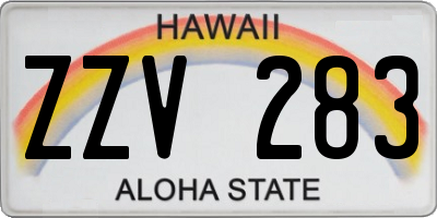 HI license plate ZZV283