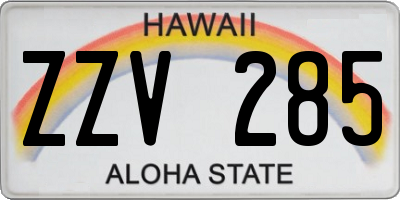 HI license plate ZZV285