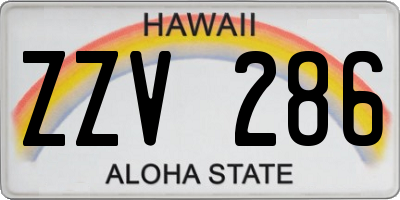 HI license plate ZZV286