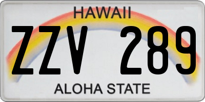 HI license plate ZZV289