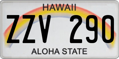 HI license plate ZZV290