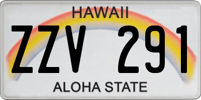 HI license plate ZZV291