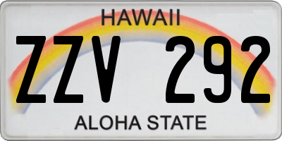 HI license plate ZZV292