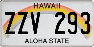 HI license plate ZZV293