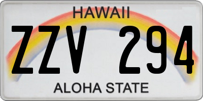 HI license plate ZZV294