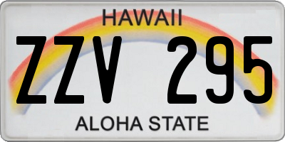 HI license plate ZZV295