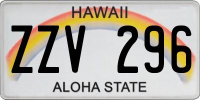 HI license plate ZZV296