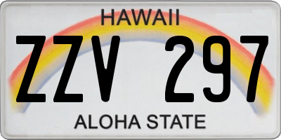 HI license plate ZZV297