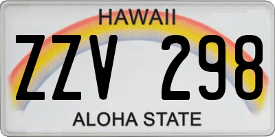 HI license plate ZZV298