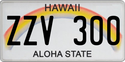 HI license plate ZZV300