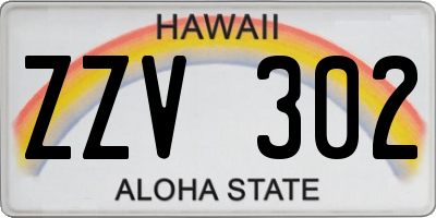 HI license plate ZZV302