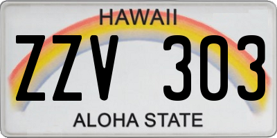 HI license plate ZZV303