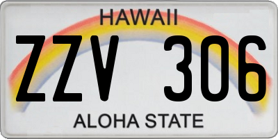 HI license plate ZZV306