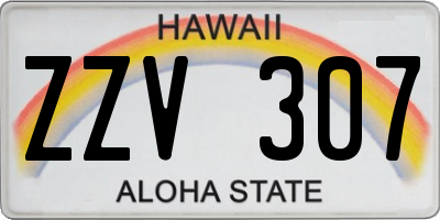 HI license plate ZZV307