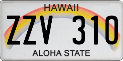 HI license plate ZZV310