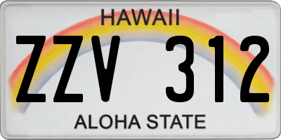 HI license plate ZZV312