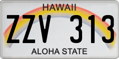 HI license plate ZZV313