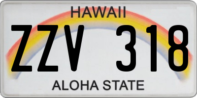 HI license plate ZZV318