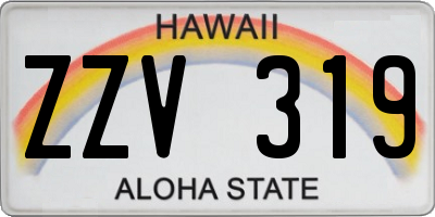 HI license plate ZZV319