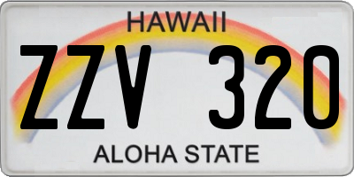 HI license plate ZZV320