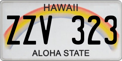 HI license plate ZZV323