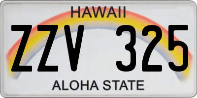 HI license plate ZZV325