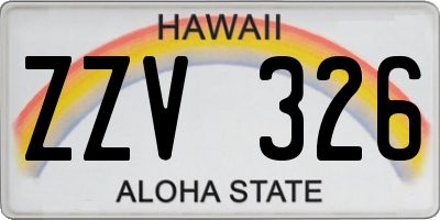 HI license plate ZZV326