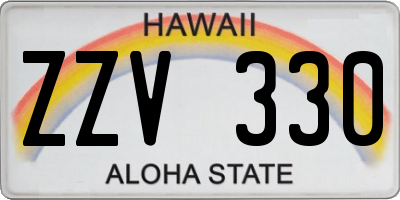 HI license plate ZZV330