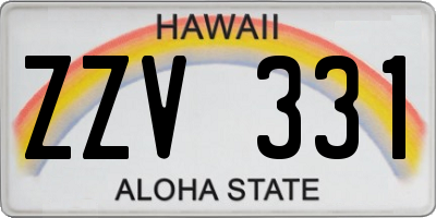 HI license plate ZZV331