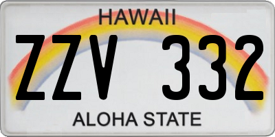 HI license plate ZZV332